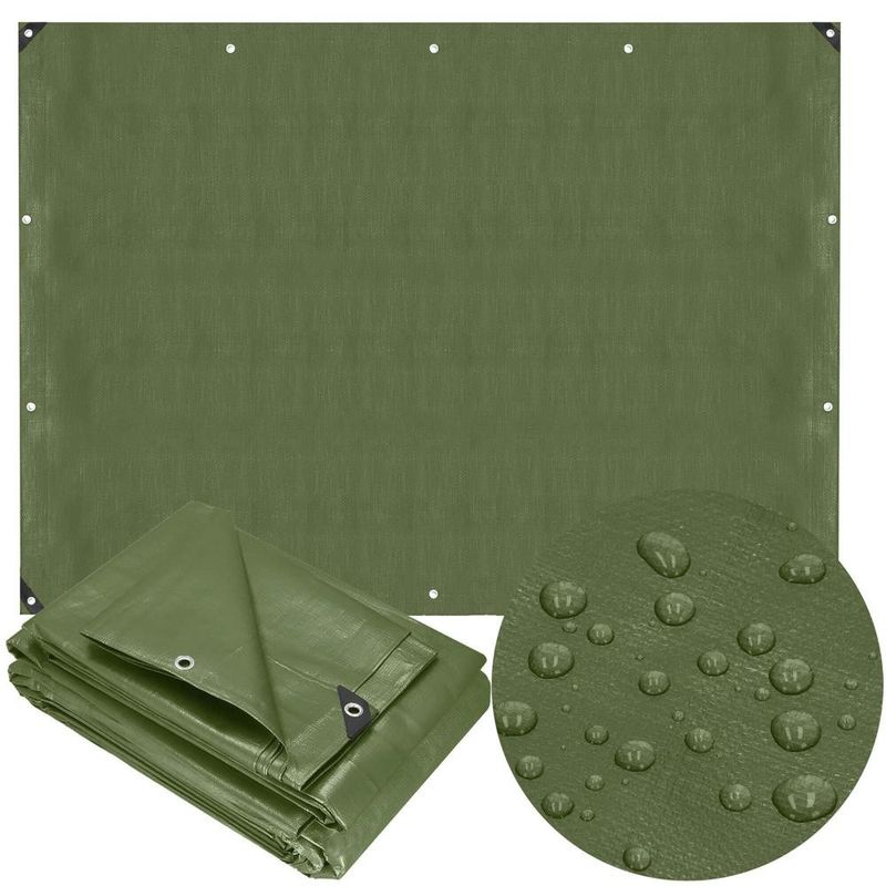 Casa si Gradina - Gradina si terasa - Mobilier exterior - Accesorii pentru gradina - Prelata din polietilena impermeabila laminata, 100g/m2, 4x5 m, verde - Infinity.ro