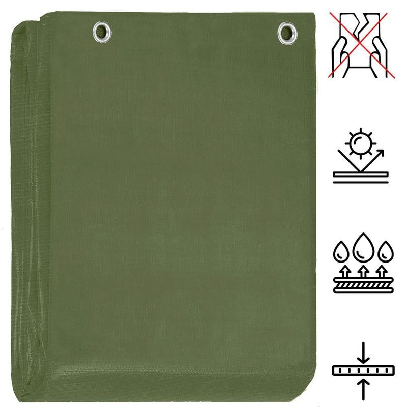 Casa si Gradina - Gradina si terasa - Mobilier exterior - Accesorii pentru gradina - Prelata din polietilena impermeabila laminata, 100g/m2, 4x5 m, verde - Infinity.ro