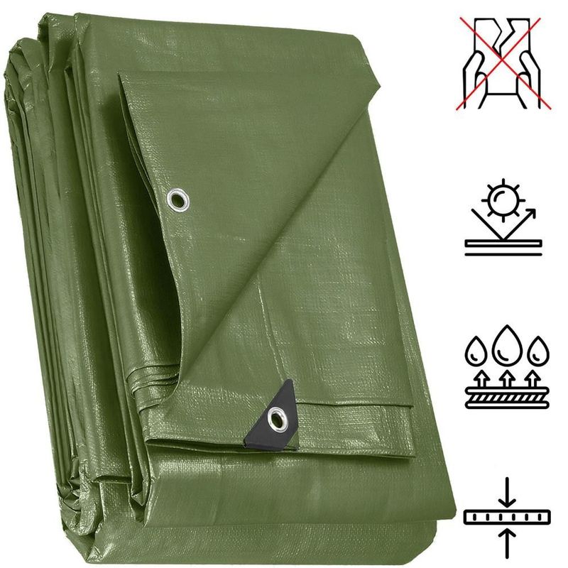 Casa si Gradina - Gradina si terasa - Mobilier exterior - Accesorii pentru gradina - Prelata din polietilena impermeabila laminata, 100g/m2, 4x5 m, verde - Infinity.ro