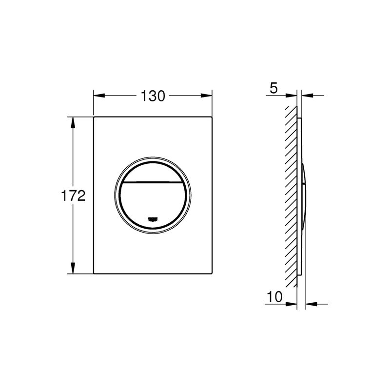 Casa si Gradina - Sanitare - Obiecte sanitare - Accesorii vase de toaleta - Clapeta actionare Grohe 37601AL0, Nova, S, dubla, 130 x 172 mm, verticala, ABS, mat, grafit - Infinity.ro