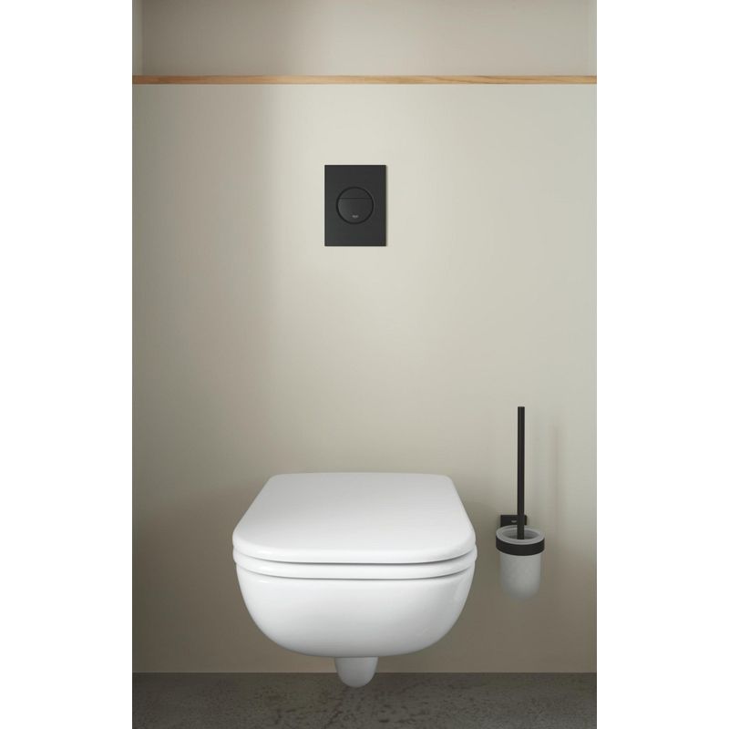 Casa si Gradina - Sanitare - Obiecte sanitare - Accesorii vase de toaleta - Clapeta WC Grohe 37601KF0, Nova Cosmo S, dubla, verticala, 172 x 130 mm, ABS, mat, negru - Infinity.ro