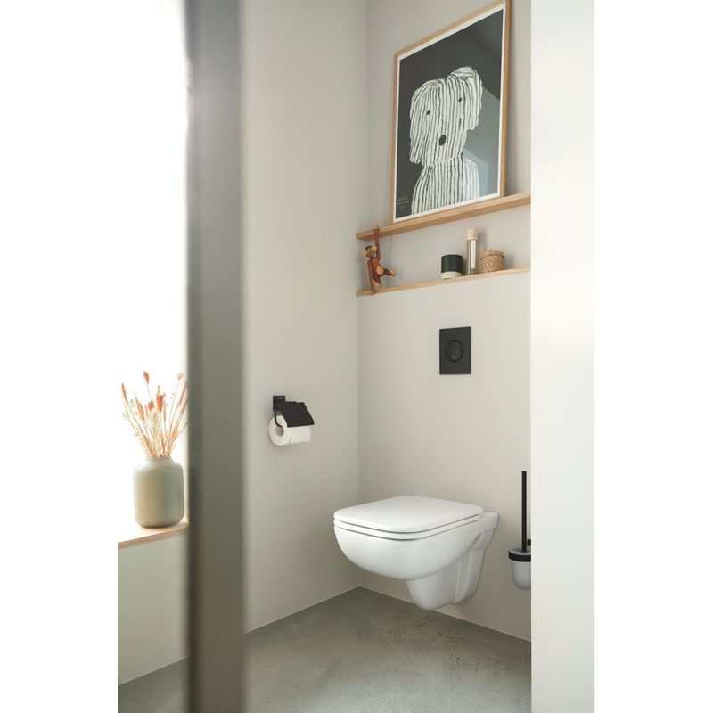 Casa si Gradina - Sanitare - Obiecte sanitare - Accesorii vase de toaleta - Clapeta WC Grohe 37601KF0, Nova Cosmo S, dubla, verticala, 172 x 130 mm, ABS, mat, negru - Infinity.ro
