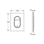 Casa si Gradina - Sanitare - Obiecte sanitare - Accesorii vase de toaleta - Clapeta WC Grohe 37624AL0, Arena Cosmopolitan, S, dubla, 130 x 172 mm, verticala, mat, grafit - Infinity.ro