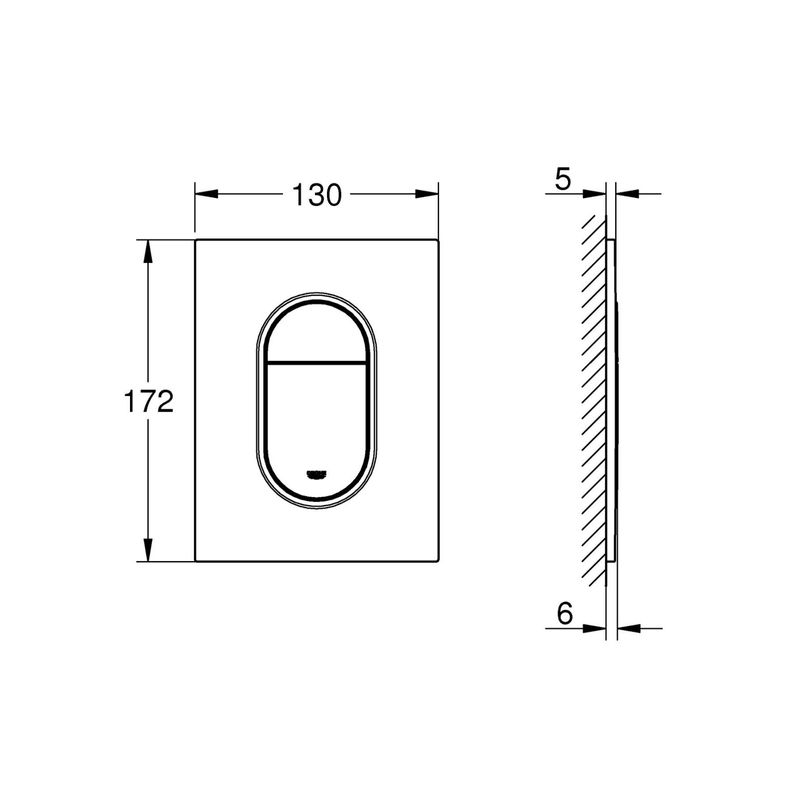 Casa si Gradina - Sanitare - Obiecte sanitare - Accesorii vase de toaleta - Clapeta WC Grohe 37624P00, Arena Cosmo S, dubla, verticala, 172 x 130 mm, ABS, mat, crom - Infinity.ro