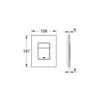 Casa si Gradina - Sanitare - Obiecte sanitare - Accesorii vase de toaleta - Clapeta WC Grohe 38845MF0, Skate Cosmo, dubla, verticala, 197 x 156 mm, sticla, crom - Infinity.ro