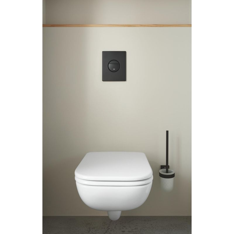 Casa si Gradina - Sanitare - Obiecte sanitare - Accesorii vase de toaleta - Clapeta WC Grohe 38765KF0, Nova Cosmopolitan, verticala, dubla, 156 x 197 mm, ABS, mat, negru - Infinity.ro