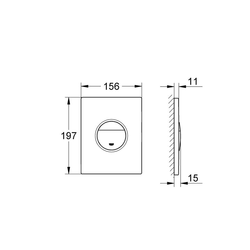 Casa si Gradina - Sanitare - Obiecte sanitare - Accesorii vase de toaleta - Clapeta WC Grohe 38765KF0, Nova Cosmopolitan, verticala, dubla, 156 x 197 mm, ABS, mat, negru - Infinity.ro