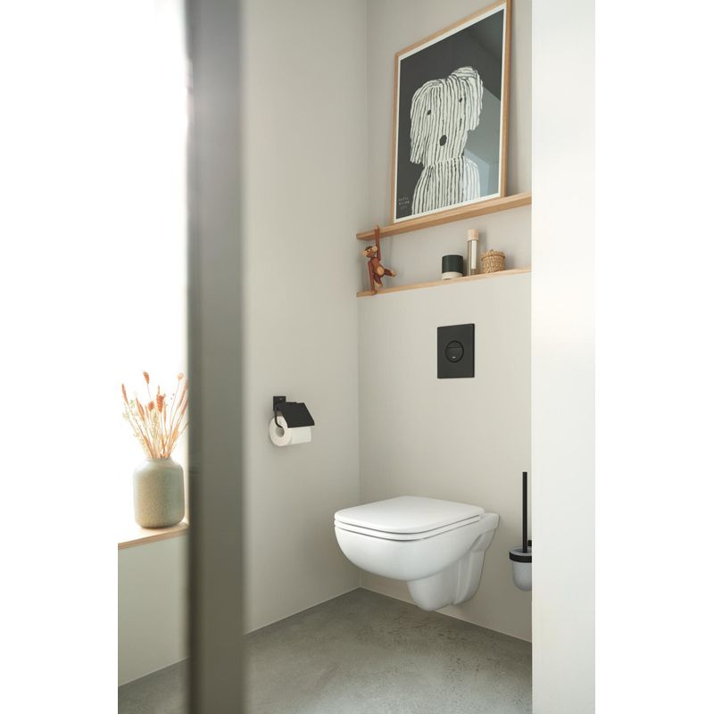 Casa si Gradina - Sanitare - Obiecte sanitare - Accesorii vase de toaleta - Clapeta WC Grohe 38765KF0, Nova Cosmopolitan, verticala, dubla, 156 x 197 mm, ABS, mat, negru - Infinity.ro