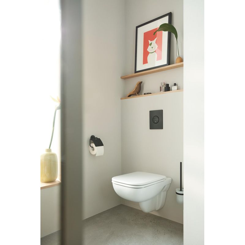Casa si Gradina - Sanitare - Obiecte sanitare - Accesorii vase de toaleta - Clapeta WC Grohe 38765KF0, Nova Cosmopolitan, verticala, dubla, 156 x 197 mm, ABS, mat, negru - Infinity.ro
