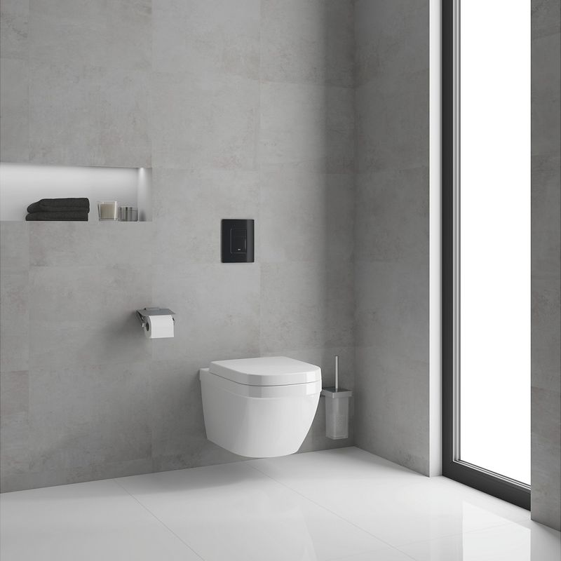 Casa si Gradina - Sanitare - Obiecte sanitare - Accesorii vase de toaleta - Clapeta WC Grohe 38732KV0, Skate Cosmo, dubla, verticala, 197 x 156 mm, ABS, lucios, negru - Infinity.ro