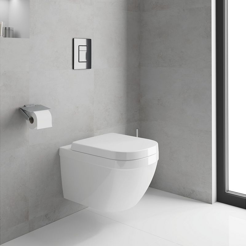 Casa si Gradina - Sanitare - Obiecte sanitare - Accesorii vase de toaleta - Clapeta WC Grohe 38732KV0, Skate Cosmo, dubla, verticala, 197 x 156 mm, ABS, lucios, negru - Infinity.ro