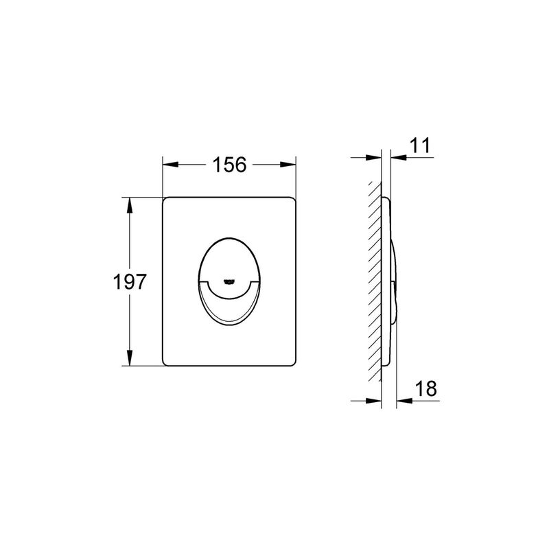 Casa si Gradina - Sanitare - Obiecte sanitare - Accesorii vase de toaleta - Clapeta WC Grohe 38964P00, Start, dubla, verticala, 197 x 156 mm, plastic, mat, crom - Infinity.ro