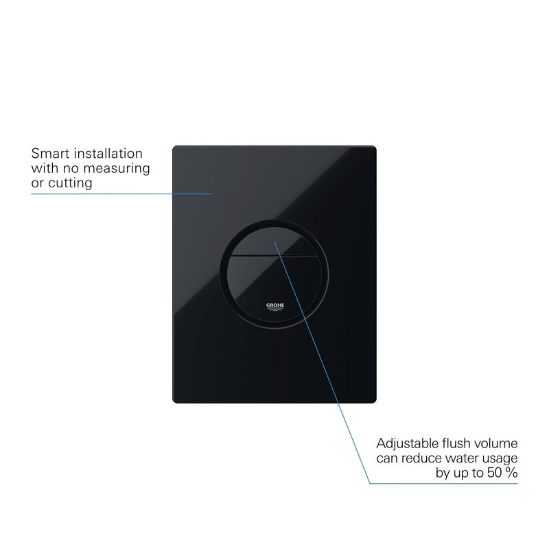 Casa si Gradina - Sanitare - Obiecte sanitare - Accesorii vase de toaleta - Clapeta WC Grohe 38765KV0, Nova Cosmo, dubla, verticala, 197 x 156 mm, ABS, lucios, negru - Infinity.ro