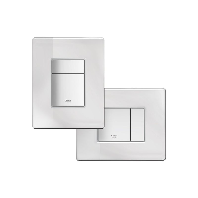 Casa si Gradina - Sanitare - Obiecte sanitare - Accesorii vase de toaleta - Clapeta WC Grohe 389160A0, Skate Cosmo, dubla, verticala, 197 x 156 mm, sticla/oglinda, alb - Infinity.ro