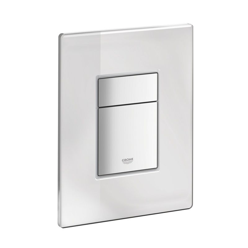 Casa si Gradina - Sanitare - Obiecte sanitare - Accesorii vase de toaleta - Clapeta WC Grohe 389160A0, Skate Cosmo, dubla, verticala, 197 x 156 mm, sticla/oglinda, alb - Infinity.ro