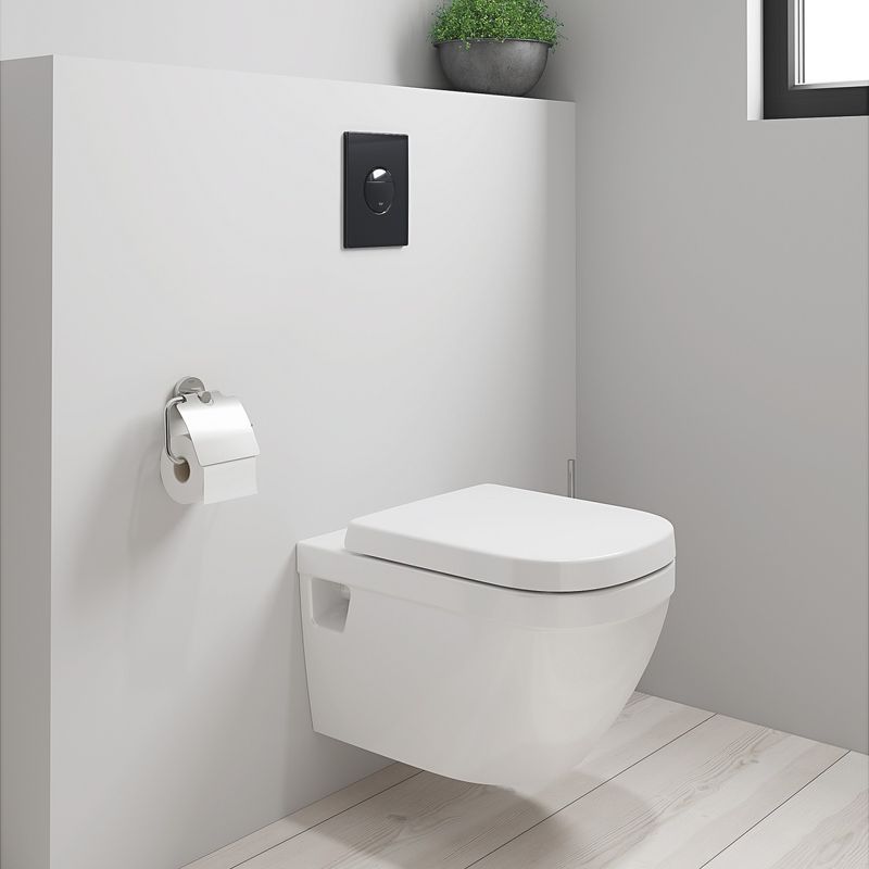 Casa si Gradina - Sanitare - Obiecte sanitare - Accesorii vase de toaleta - Clapeta WC Grohe 38765KV0, Nova Cosmo, dubla, verticala, 197 x 156 mm, ABS, lucios, negru - Infinity.ro