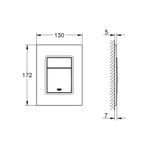 Casa si Gradina - Sanitare - Obiecte sanitare - Accesorii vase de toaleta - Placa de actionare Grohe 37535A00, Skate Cosmopolitan, marimea S, dubla, 130 x 172 mm, verticala, lucios, grafit - Infinity.ro