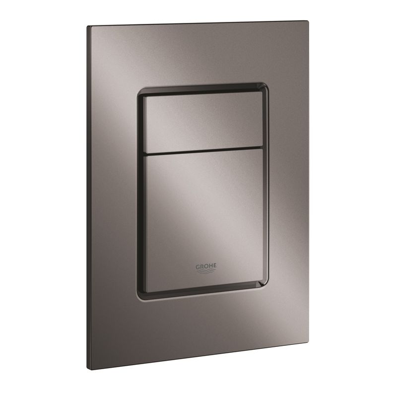 Casa si Gradina - Sanitare - Obiecte sanitare - Accesorii vase de toaleta - Placa de actionare Grohe 37535A00, Skate Cosmopolitan, marimea S, dubla, 130 x 172 mm, verticala, lucios, grafit - Infinity.ro
