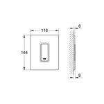 Casa si Gradina - Sanitare - Obiecte sanitare - Accesorii vase de toaleta - Clapeta urinal Grohe 38846LS0, Skate Cosmopolitan, mono, 116 x 114 mm, verticala, sticla, crom/alb - Infinity.ro