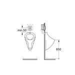 Casa si Gradina - Sanitare - Obiecte sanitare - Accesorii vase de toaleta - Clapeta urinal Grohe 38846LS0, Skate Cosmopolitan, mono, 116 x 114 mm, verticala, sticla, crom/alb - Infinity.ro