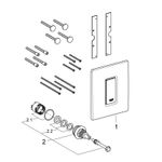 Casa si Gradina - Sanitare - Obiecte sanitare - Accesorii vase de toaleta - Clapeta urinal Grohe 38846LS0, Skate Cosmopolitan, mono, 116 x 114 mm, verticala, sticla, crom/alb - Infinity.ro
