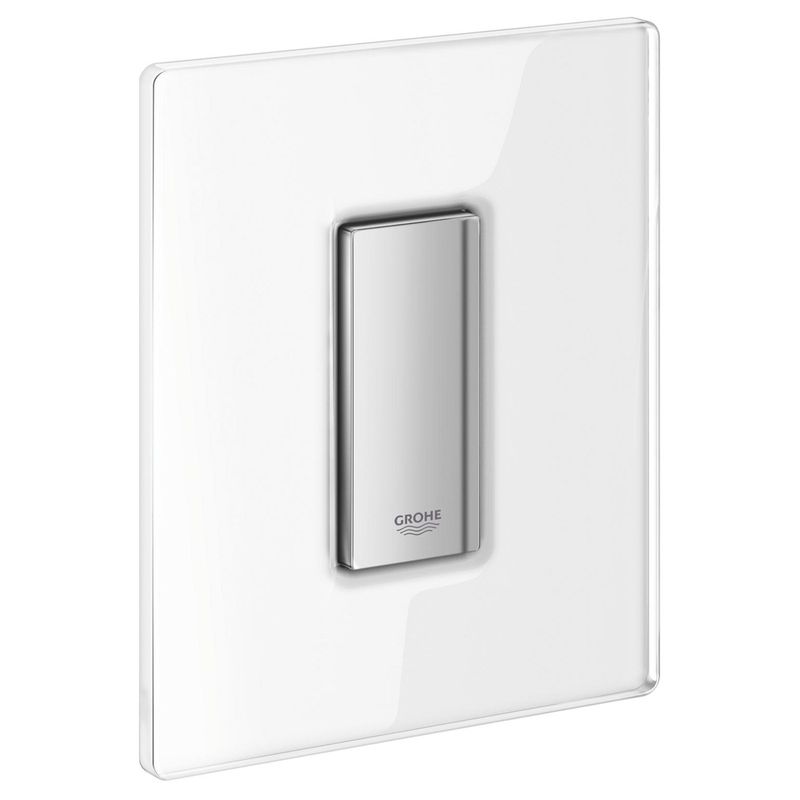 Casa si Gradina - Sanitare - Obiecte sanitare - Accesorii vase de toaleta - Clapeta urinal Grohe 38846LS0, Skate Cosmopolitan, mono, 116 x 114 mm, verticala, sticla, crom/alb - Infinity.ro