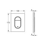 Casa si Gradina - Sanitare - Obiecte sanitare - Accesorii vase de toaleta - Placa de actionare Grohe 37624A00, Arena Cosmopolitan, marimea S, dubla, 130 x 172 mm, verticala, lucios, grafit - Infinity.ro
