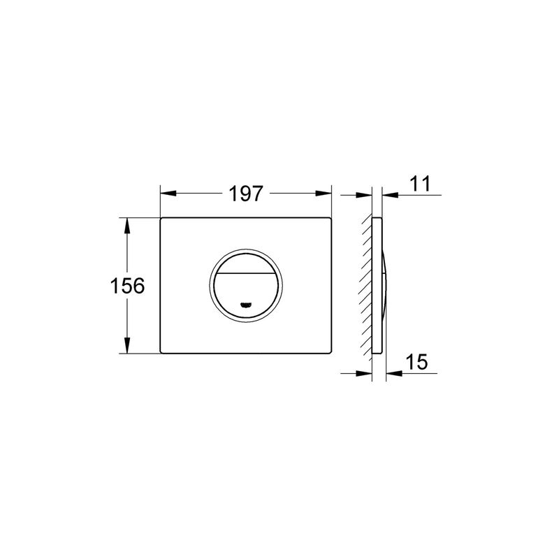 Casa si Gradina - Sanitare - Obiecte sanitare - Accesorii vase de toaleta - Placa de actionare WC Grohe 38765P00, Nova Cosmopolitan, dubla spalare, reversibila, 156 x 197 mm, mat, crom - Infinity.ro