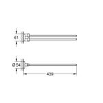 Casa si Gradina - Sanitare - Suporturi si accesorii baie - Suporturi baie - Suport prosop Grohe 40371A01, Essentials, pe perete, 449 mm, metal, lucios, grafit - Infinity.ro