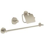 Casa si Gradina - Sanitare - Suporturi si accesorii baie - Suporturi baie - Set accesorii baie Grohe 40775EN1, Essentials Guest, 3 piese, fixare ascunsa, mat, nickel - Infinity.ro