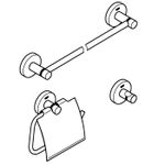 Casa si Gradina - Sanitare - Suporturi si accesorii baie - Suporturi baie - Set accesorii baie Grohe 40775EN1, Essentials Guest, 3 piese, fixare ascunsa, mat, nickel - Infinity.ro