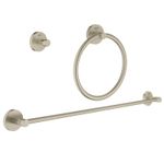 Casa si Gradina - Sanitare - Suporturi si accesorii baie - Suporturi baie - Set accesorii baie Grohe 40821EN1, Essentials City, 3 piese, fixare ascunsa, mat, nichel - Infinity.ro