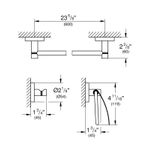 Casa si Gradina - Sanitare - Suporturi si accesorii baie - Suporturi baie - Set accesorii baie Grohe 40775EN1, Essentials Guest, 3 piese, fixare ascunsa, mat, nickel - Infinity.ro