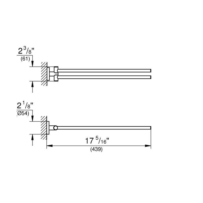 Casa si Gradina - Sanitare - Suporturi si accesorii baie - Suporturi baie - Suport prosop Grohe 40371DL1, Essentials, pe perete, 449 mm, metal, mat, cupru - Infinity.ro