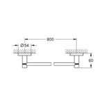 Casa si Gradina - Sanitare - Suporturi si accesorii baie - Suporturi baie - Suport prosop Grohe 40386AL1, Essentials, pe perete, 800 mm, metal, mat, grafit - Infinity.ro