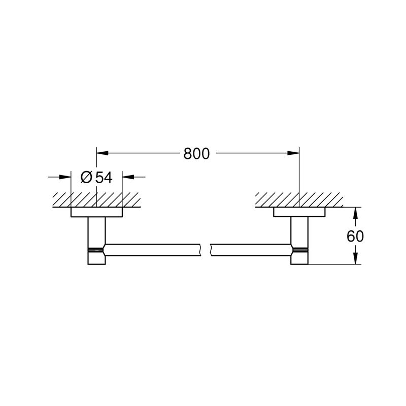 Casa si Gradina - Sanitare - Suporturi si accesorii baie - Suporturi baie - Suport prosop Grohe 40386BE1, Essentials, pe perete, 800 mm, metal, lucios, nichel - Infinity.ro