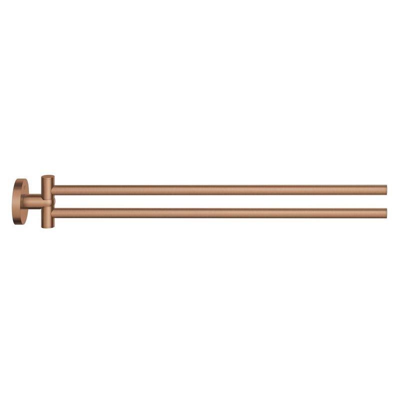 Casa si Gradina - Sanitare - Suporturi si accesorii baie - Suporturi baie - Bara prosop dubla Grohe 41183DL0, Start, aparenta, 440 mm, pivotanat, metal, mat, cupru - Infinity.ro