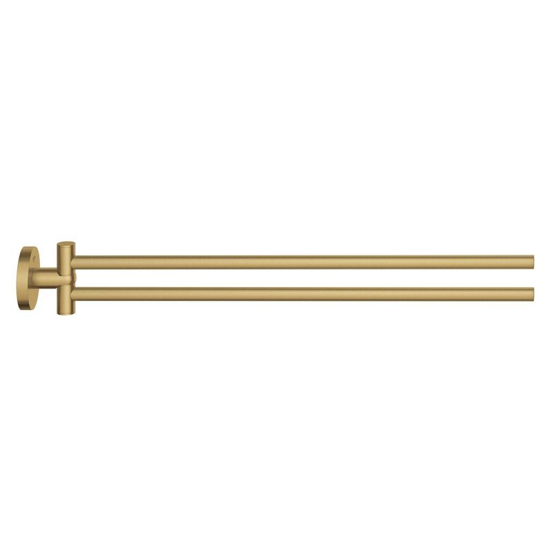 Casa si Gradina - Sanitare - Suporturi si accesorii baie - Suporturi baie - Bara prosop dubla Grohe 41183GN0, Start, aparenta, 440 mm, pivotanat, metal, mat, auriu - Infinity.ro