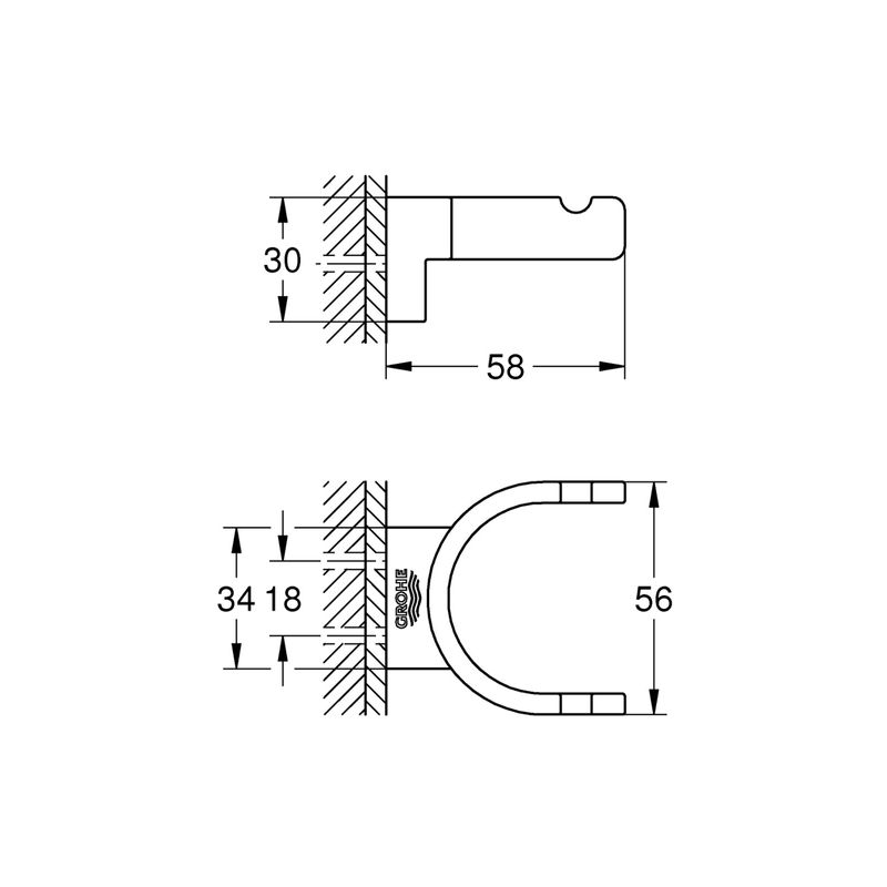 Casa si Gradina - Sanitare - Suporturi si accesorii baie - Suporturi baie - Agatatoare Grohe 41049AL0, Selection, pe perete, metal, mat, grafit - Infinity.ro