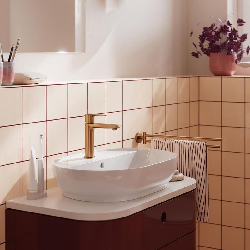 Casa si Gradina - Sanitare - Suporturi si accesorii baie - Suporturi baie - Bara prosop dubla Grohe 41183DL0, Start, aparenta, 440 mm, pivotanat, metal, mat, cupru - Infinity.ro