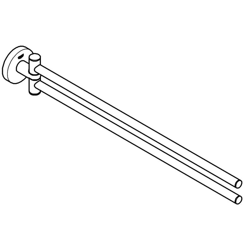 Casa si Gradina - Sanitare - Suporturi si accesorii baie - Suporturi baie - Bara prosop dubla Grohe 41183GN0, Start, aparenta, 440 mm, pivotanat, metal, mat, auriu - Infinity.ro