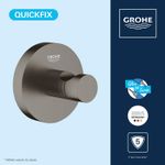 Casa si Gradina - Sanitare - Suporturi si accesorii baie - Suporturi baie - Agatatoare Grohe 41173AL0, Start, aparenta, metal, mat, grafit - Infinity.ro