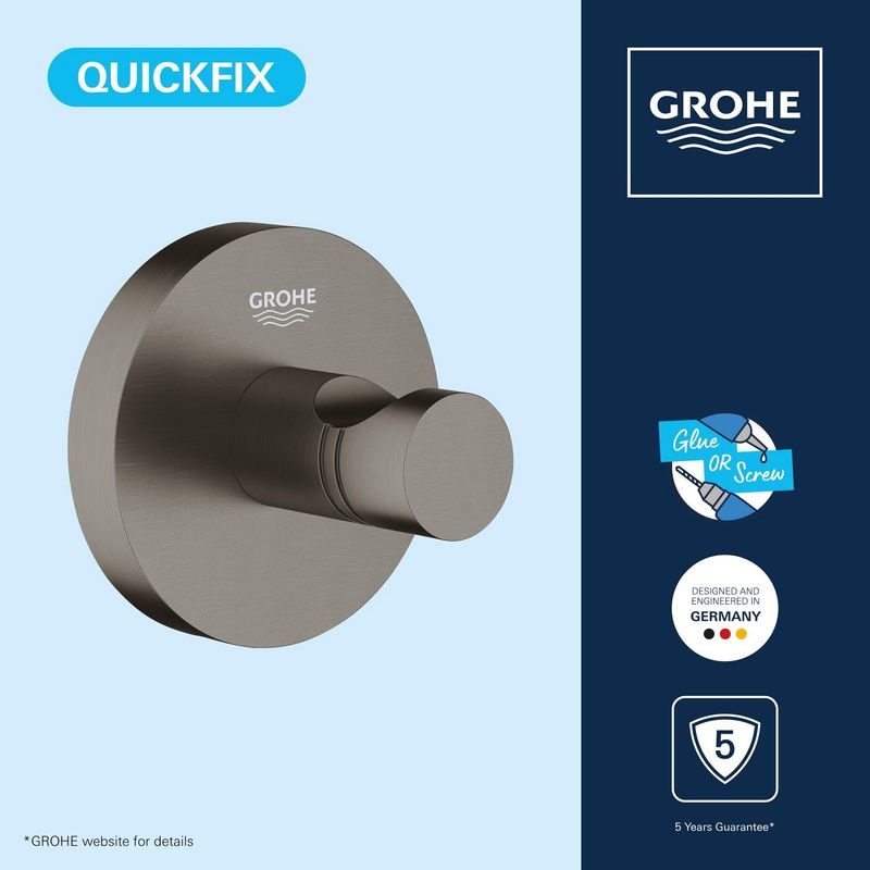 Casa si Gradina - Sanitare - Suporturi si accesorii baie - Suporturi baie - Agatatoare Grohe 41173AL0, Start, aparenta, metal, mat, grafit - Infinity.ro