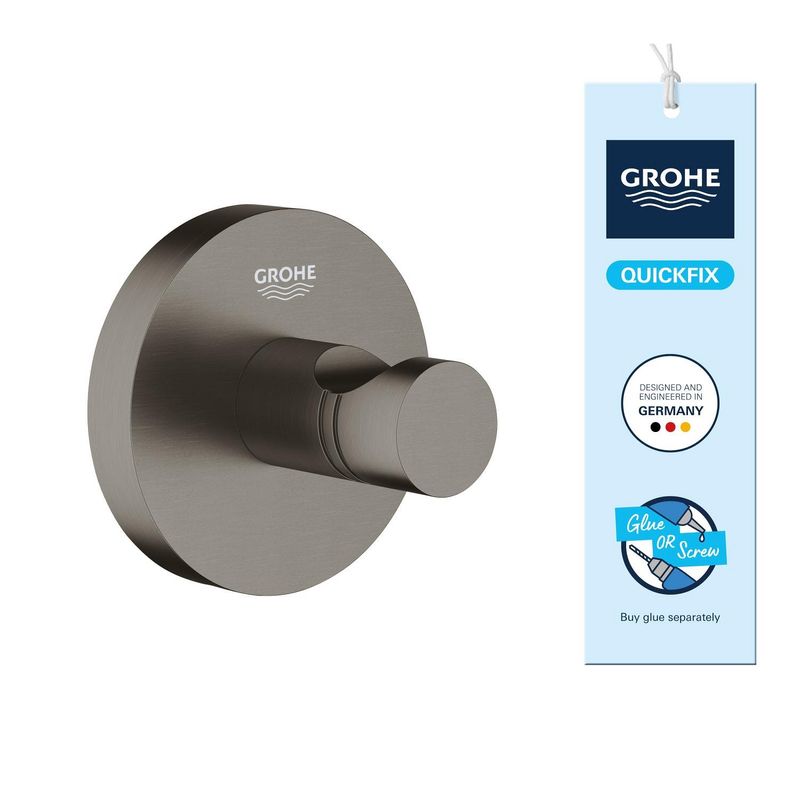 Casa si Gradina - Sanitare - Suporturi si accesorii baie - Suporturi baie - Agatatoare Grohe 41173AL0, Start, aparenta, metal, mat, grafit - Infinity.ro
