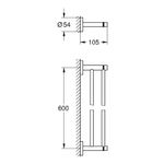 Casa si Gradina - Sanitare - Suporturi si accesorii baie - Suporturi baie - Bara prosop dubla Grohe 41203DC0, Start, pe perete, 600 mm, metal, mat, otel satinat - Infinity.ro