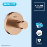 Casa si Gradina - Sanitare - Suporturi si accesorii baie - Suporturi baie - Agatatoare Grohe 41173DL0, Start, aparenta, metal, mat, cupru - Infinity.ro