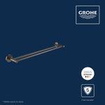 Casa si Gradina - Sanitare - Suporturi si accesorii baie - Suporturi baie - Bara prosop dubla Grohe 41203AL0, Start, 600 mm, meta, mat, grafit - Infinity.ro