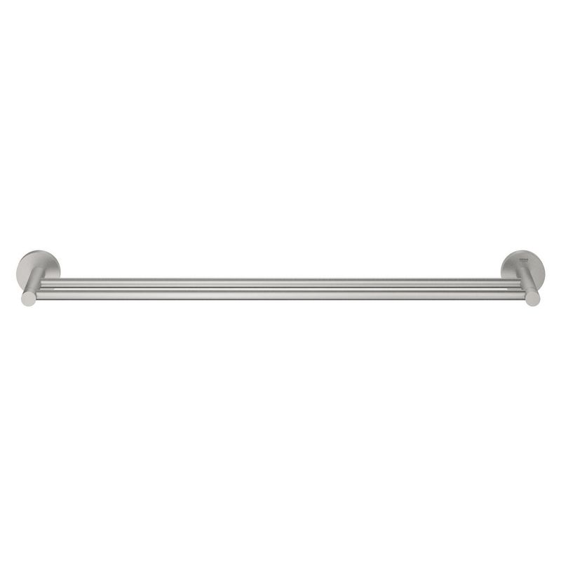 Casa si Gradina - Sanitare - Suporturi si accesorii baie - Suporturi baie - Bara prosop dubla Grohe 41203DC0, Start, pe perete, 600 mm, metal, mat, otel satinat - Infinity.ro