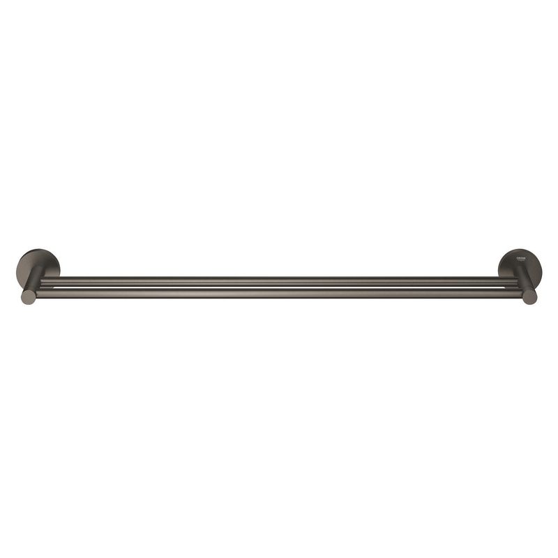 Casa si Gradina - Sanitare - Suporturi si accesorii baie - Suporturi baie - Bara prosop dubla Grohe 41203AL0, Start, 600 mm, meta, mat, grafit - Infinity.ro