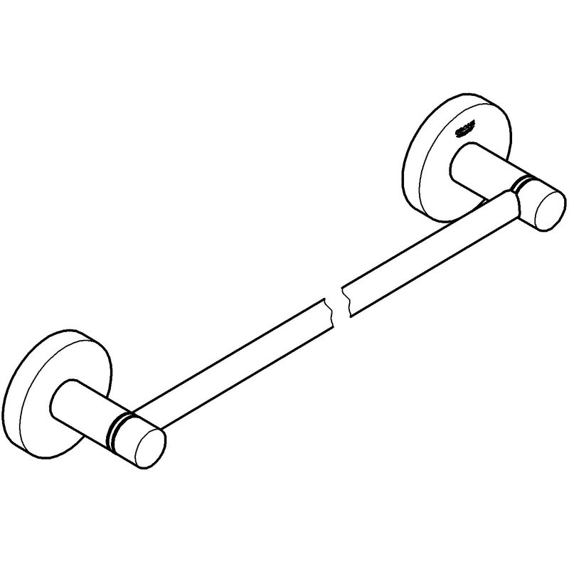 Casa si Gradina - Sanitare - Suporturi si accesorii baie - Suporturi baie - Bara prosop Grohe 40688A01, Essentials, 504 mm, pe perete, metal, lucios, grafit - Infinity.ro